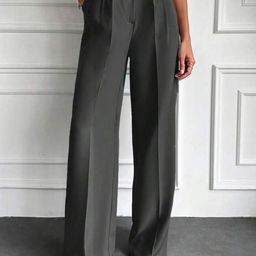 BROADSTAR Women Smart Straight Fit High-Rise Easy Wash Pleated Trousers-picture-11