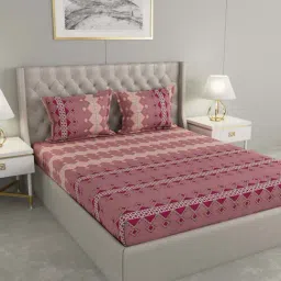 Raymond Home Shubham Pink 120 TC Cotton King Bedsheet with 2 Pillow Covers-image-69