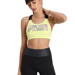 Puma Sunny Lime Under Wired Lightly Padded Sports Bra-image-2