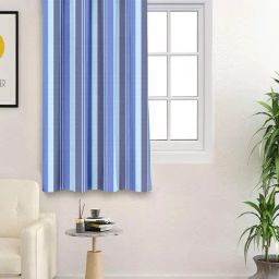 Saral Home Blue Cotton Stripe Curtain-33