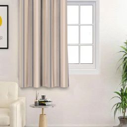 Saral Home Brown Cotton Stripe Curtain-39