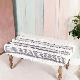 Ikiriya Bestone Grey Sheesham Wood Mid Century Bench-image-38