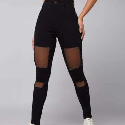 DOLCE CRUDO Black Plain Jeans-image-25