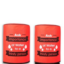 Kuber Industries 2Pcs Red & Black Printed Water Camper Covers With Water Level Indicator-19