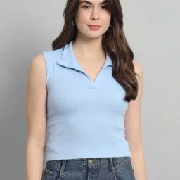 COLOR CAPITAL Aqua Crop Top-image-29