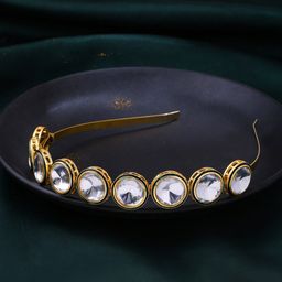 Anouk Gold-Plated Artificial Stones Studded Head Chains Head Jewellery-image-16