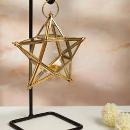 Living Scapes by Pantaloons Gold Metal And Glass T-Light Candle Holder-image-66