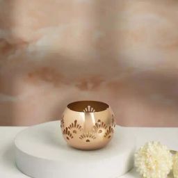 Living Scapes by Pantaloons Gold Iron T-Light Candle Holder-image-104