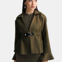 Kazo Olive Plain Jacket-picture-48
