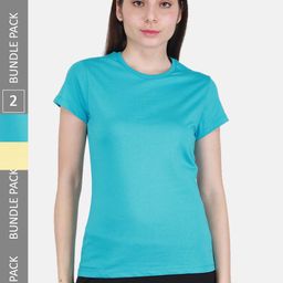 Monte Carlo Women Pack of 2 Cotton Round Neck Tops-image-22
