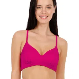 Amante Cherry Pink Lace Bikini Top-image-15