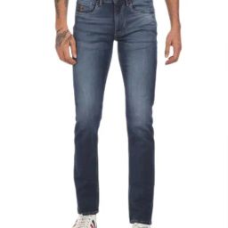 U.S. Polo Assn. Dark Blue Slim Tapered Fit Stone Wash Jeans - Flexi Collection-image-77