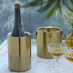 Home4U Gold Stainless Steel Wine Cooler - Set of 1-image-35