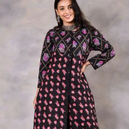 Rustorange Black & Pink Printed Jacket-image-98
