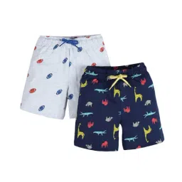 Plum Tree Boys Navy & Grey Printed Shorts (Pack Of 2)-picture-1