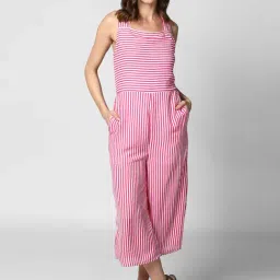 StyleStone Pink Striped Jumpsuit-image-79