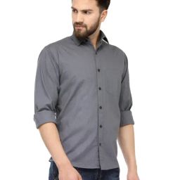 Jainish Grey Cotton Regular Fit Shirt-picture-29
