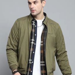 Monte Carlo Green Regular Fit Checks Reversible Jacket-image-47