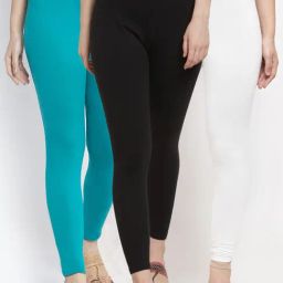 Gracit White & Black Mid Rise Leggings - Pack Of 3-image-17