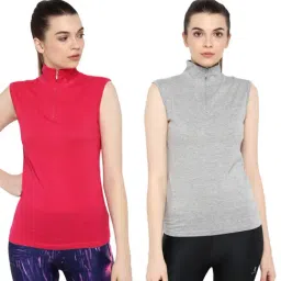 Appulse Grey Melange & Dark Pink Cotton T-Shirt - Pack of 2-picture-0