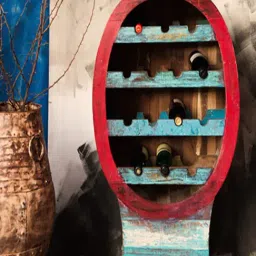 Artisans Rose High On Style Multicolor Reclaimed wood Wine Rack-image-20