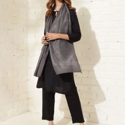 Fabindia Grey Modal Tie & Dye Stole-image-39