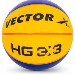 Vector X HG 3X3 Official Match Ball Specialized Reinforced Rubber Basketball (Blue & Yellow) Size -6-image-2