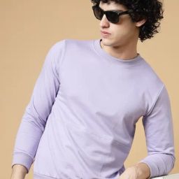 Rigo Light Purple Regular Fit Solid Sweatshirt-picture-13