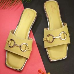 Pelle Albero Women's Yellow Casual Sandals-image-48