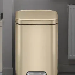OBSESSIONS Champagne Gold Stainless Steel Fingerprint Resistant Step Dustbin (6 Litre)-image-56