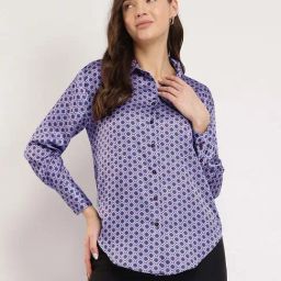 Fablestreet Blue Printed Casual Shirts-image-11