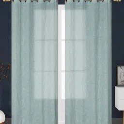 Banchmark Home Furnishings Blue Set of 2 Sheer Window Curtain-picture-28