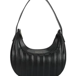Fastrack Luxe Black Quilted Medium Hobo Bag-picture-32