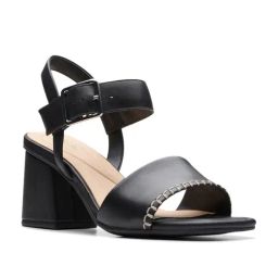Clarks Women's Siara65 Black Ankle Strap Sandals-image-96