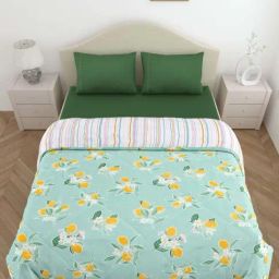 Haus & Kinder Citrus Breeze Green 200 TC Cotton & Polyester Bedding Set-image-36