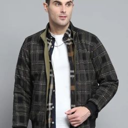 Monte Carlo Green Regular Fit Checks Reversible Jacket image 5