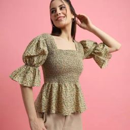 Forever 21 Beige Floral Print Top-image-59