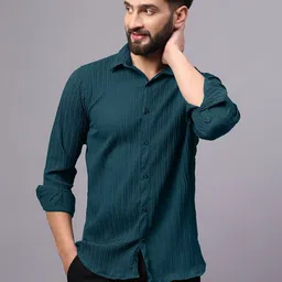 FILO HEVIS Relaxed Striped Spread Collar Casual Shirt-36