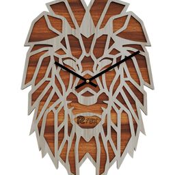 12 fox Brown & Off White Wooden Analogue Wall Clock-picture-49