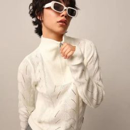 Only Off White Self design Pullover-39