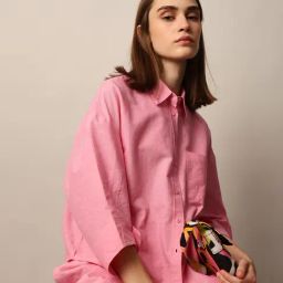 Only Pink Cotton Regular Fit Oversized Shirt-image-33