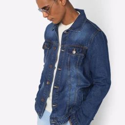 High Star Blue Cotton Regular Fit Denim Jacket-picture-22
