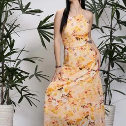 Sera Yellow Floral Print Maxi Dress-picture-16