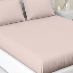 Haus & Kinder Cameo Rose Cotton 300 TC King Size Fitted Bedsheet with 2 Pillow Covers-picture-47