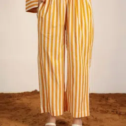 KAORI BY SHREYA AGARWAL Multi Cotton Striped Trousers-image-50