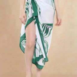 RAREISM Green Polyester Abstract Sarong-image-5
