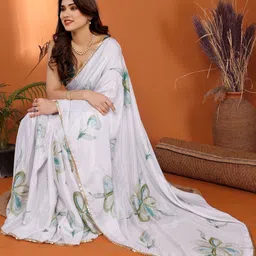 KALINI Green Poly Chiffon Printed Sarees-picture-22
