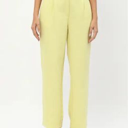 MADAME Yellow Regular Fit Mid Rise Trousers-image-63
