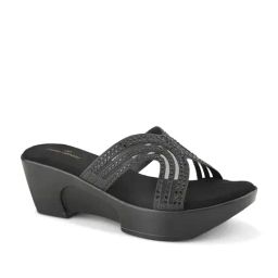 Pelle Albero Women's Black Slides image 2