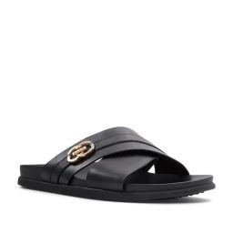 Aldo Men's Black Cross Strap Sandals-39